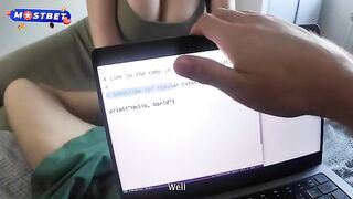 A stepsister has her way with him in this intense homemade scene