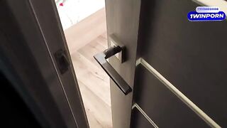 I was spying on my stepsister, she saw me and sucked my cock - HD