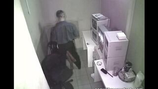 A secret camera has photographed the intimate moments of two lovers at work