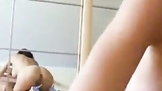 A couple has a great private sex session with intense suction action