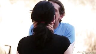 A hot chick is fucking in nature with her lover