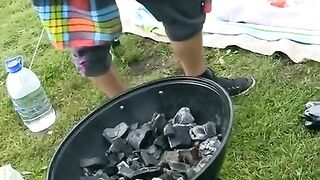 Youth gangbang with Russian students in nature