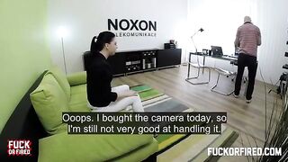 Cute woman fucked at the casting on the table by a cunning agent