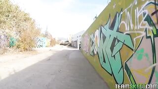A man fucks a passer-by right on the street