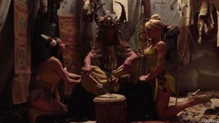 Heroes of fairy tales fucked by girls with red skin and huge tits