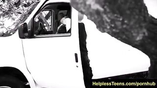The little slave is being whipped on the street in this hot vid