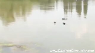A young girl tried to be a slut on the pier and fucked
