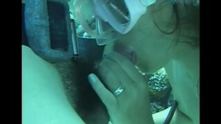Sex under water with a girl with a hairy pussy
