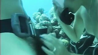 Sex under water with a girl with a hairy pussy