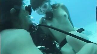 Sex under water with a girl with a hairy pussy