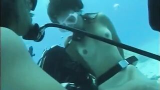 Sex under water with a girl with a hairy pussy