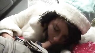 Two drunken Santa Clauses fucked the Snow Maiden in a wild threesome