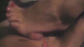 The guy masturbates his girlfriend, showcasing intense bedroom action in POV style