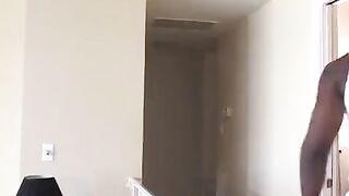 Black guy's ass was fucked by a blonde on the couch