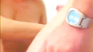 A Russian blonde makes a stunning blowjob and receives a cumshot
