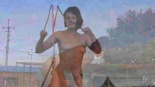 Nudist beauties have fun with soap bubbles