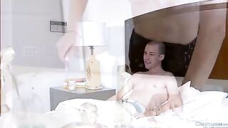 Amber Rain fucks with her husband and his friend, experiencing intense pleasure
