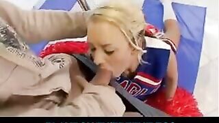 A gymnast has awesome sex while sitting on the twine with ease