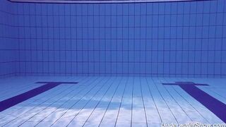 Helen took off her clothes and swam in the pool without any swimsuit
