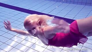 Helen took off her clothes and swam in the pool without any swimsuit