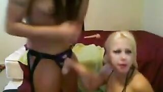 A virtual sex session with a busty blonde and a big tits girl