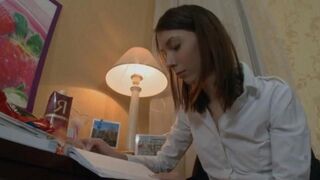 Hot Russian Alena teaches English with her ass
