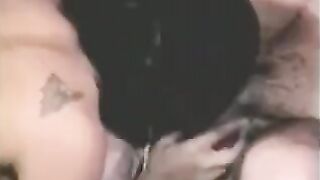A man was fucking a strapon, while another girl was fingering his dick