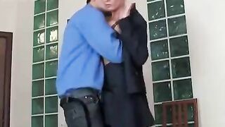 A sexy secretary is fucking with her boss in stockings