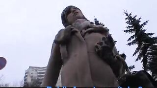 A street girl agreed to do a blowjob for 200 rubles in public
