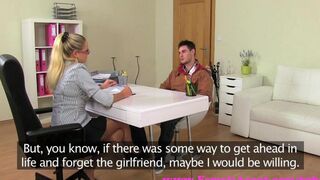 Blonde wants to be in a rap video and comes to the casting couch