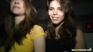 Sex party in the club with sexy girls and huge boobs