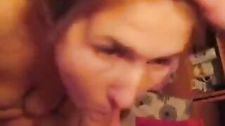 The guy finished straight in the mouth of a stunning beauty