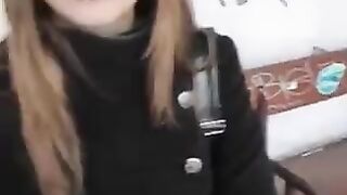 Girl does not mind public member sucking