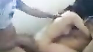 Young Asian beauty has sex with two guys in a steamy scene