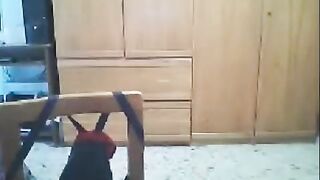 She fucks in front of the webcam, her husband is next to her