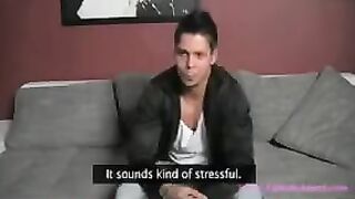 Beautiful woman Agent holds a casting for actors in her apartment