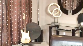 The girl caresses her boyfriend’s dick while he takes a shower