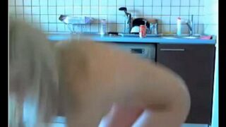 A young girl was masturbating with a webcam, showing her virginity
