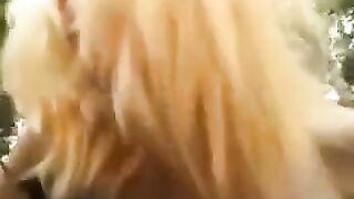 Babe has sex in the park with a young guy who fucks her