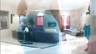 A fat black woman gets her pussy railed on the couch