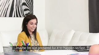 Female casting with lesbian tracing of sexy bitch Tracy Lindsay