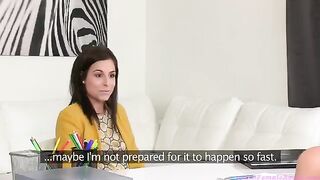 Female casting with lesbian tracing of sexy bitch Tracy Lindsay
