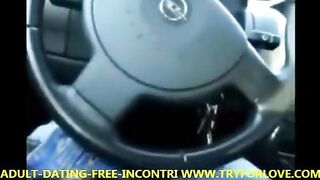 Blonde pays the taxi driver with her pussy in the car