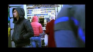 A hot guy picked up a blonde and fucked her on the street