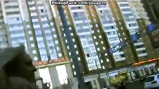 A hot guy picked up a blonde and fucked her on the street