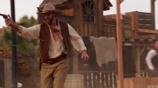 A cow boy punished a girl but did not fuck her