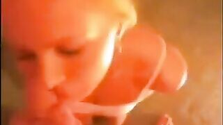 Blowjob at home with cumshot on the face