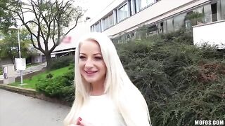 Blonde with natural tits in a private scene