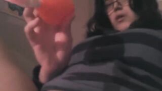 Stimulation of the clitoris with a high-powered vibrator