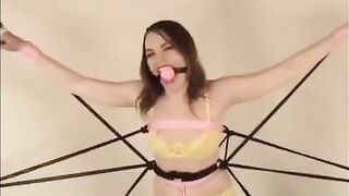 The girl Diana was tied up and fucked hard by a young man